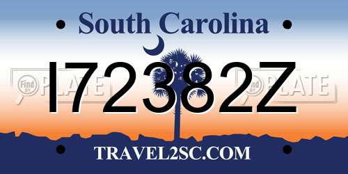 I72382Z South Carolina License Plate