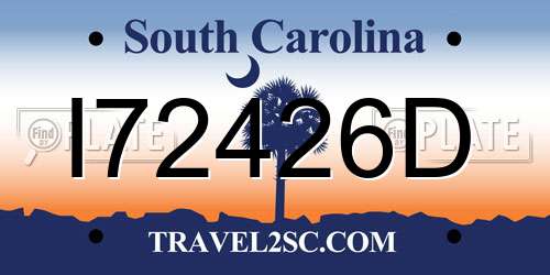 I72426D South Carolina License Plate