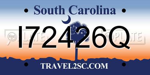 I72426Q South Carolina License Plate
