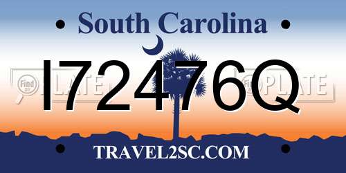 I72476Q South Carolina License Plate