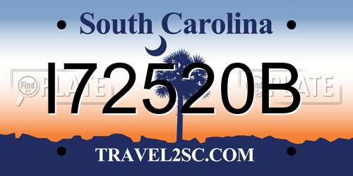 I72520B South Carolina License Plate