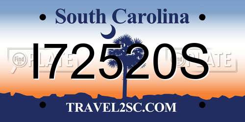 I72520S South Carolina License Plate