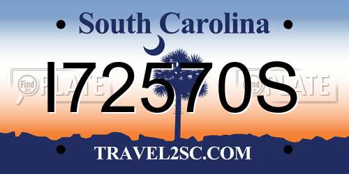 I72570S South Carolina License Plate