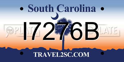 I7276B South Carolina License Plate