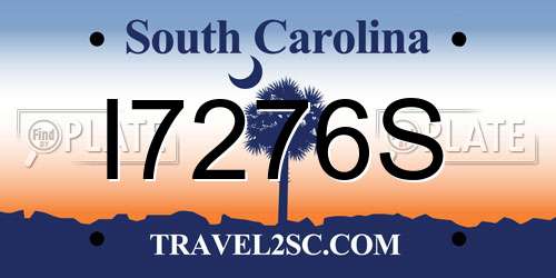 I7276S South Carolina License Plate