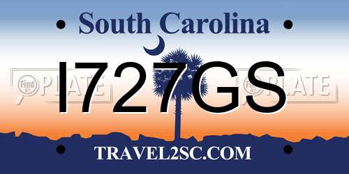I727GS South Carolina License Plate