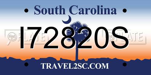 I72820S South Carolina License Plate