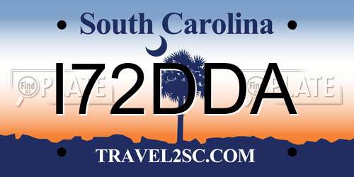 I72DDA South Carolina License Plate