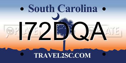 I72DQA South Carolina License Plate