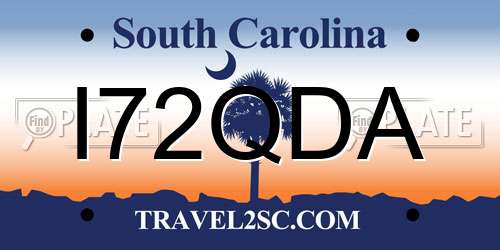 I72QDA South Carolina License Plate