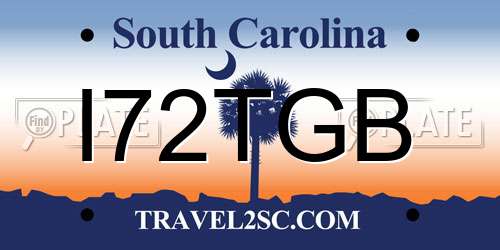 I72TGB South Carolina License Plate