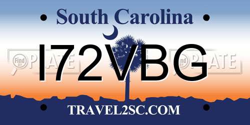 I72VBG South Carolina License Plate