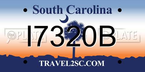 I7320B South Carolina License Plate