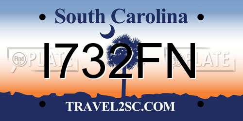I732FN South Carolina License Plate