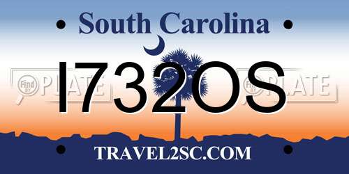 I732OS South Carolina License Plate