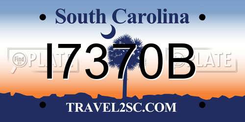 I7370B South Carolina License Plate