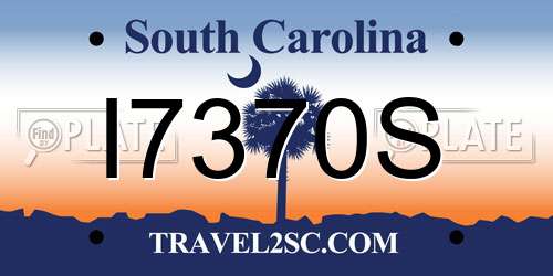 I7370S South Carolina License Plate