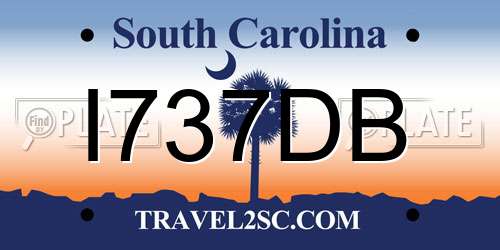 I737DB South Carolina License Plate