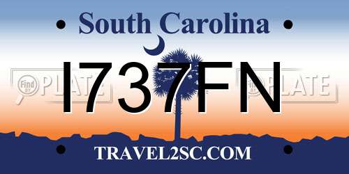 I737FN South Carolina License Plate