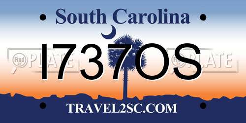 I737OS South Carolina License Plate