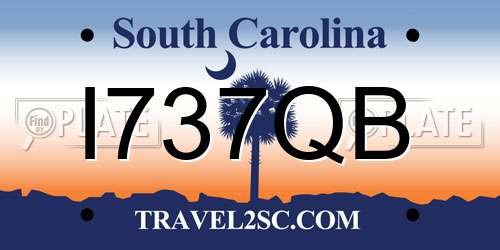 I737QB South Carolina License Plate
