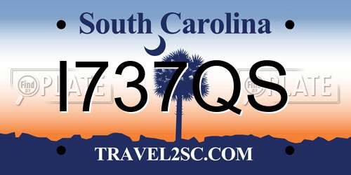 I737QS South Carolina License Plate