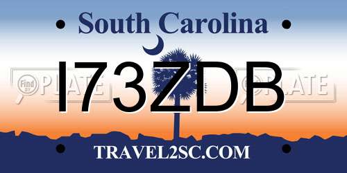 I73ZDB South Carolina License Plate