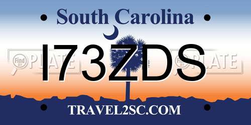 I73ZDS South Carolina License Plate