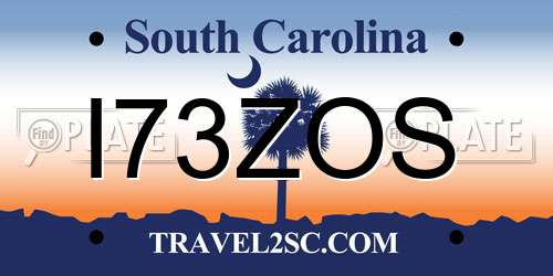 I73ZOS South Carolina License Plate