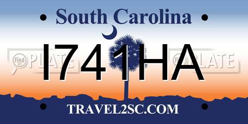 I741HA South Carolina License Plate