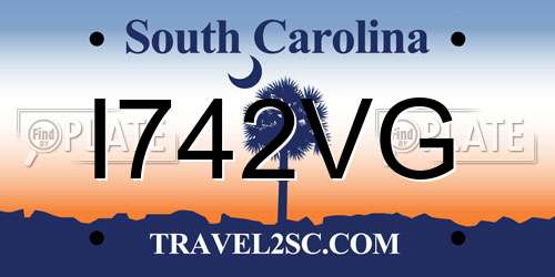 I742VG South Carolina License Plate