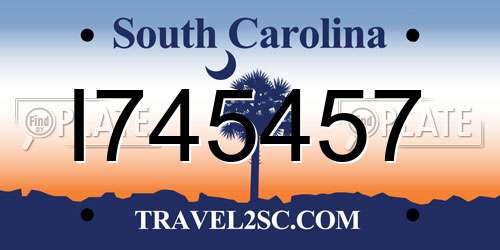 I745457 South Carolina License Plate