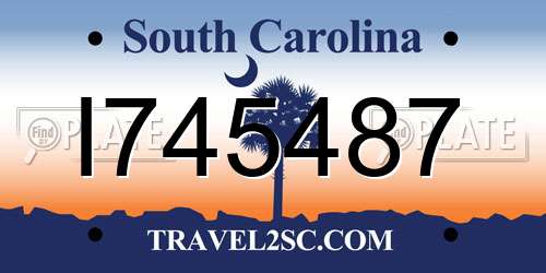 I745487 South Carolina License Plate