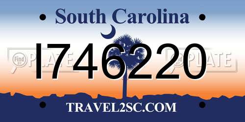 I746220 South Carolina License Plate