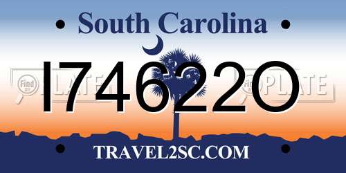 I74622O South Carolina License Plate