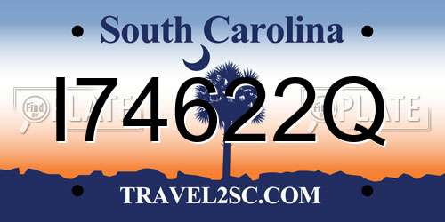 I74622Q South Carolina License Plate