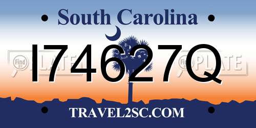 I74627Q South Carolina License Plate