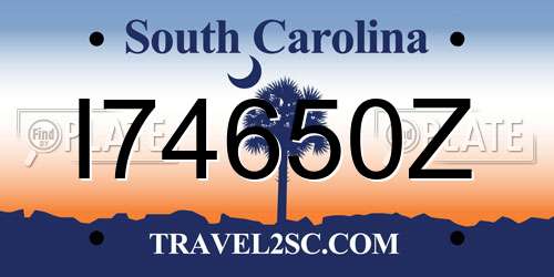 I74650Z South Carolina License Plate