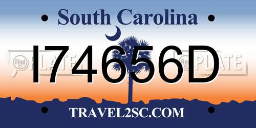 I74656D South Carolina License Plate