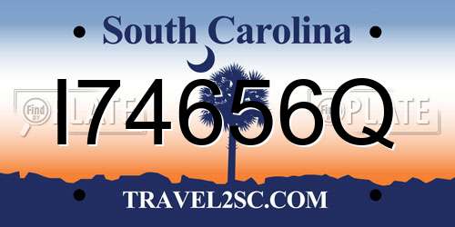 I74656Q South Carolina License Plate