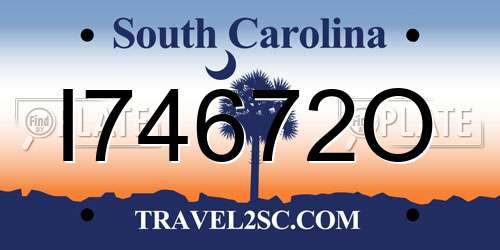 I74672O South Carolina License Plate