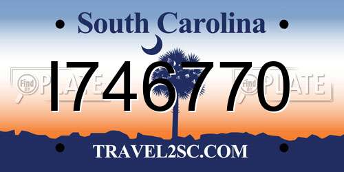 I746770 South Carolina License Plate