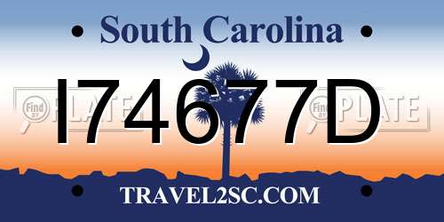 I74677D South Carolina License Plate
