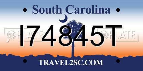 I74845T South Carolina License Plate
