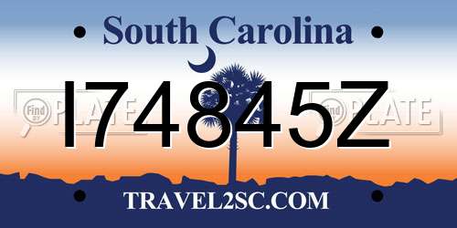 I74845Z South Carolina License Plate