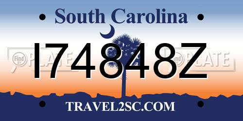 I74848Z South Carolina License Plate
