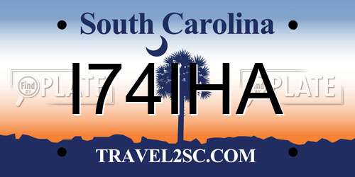 I74IHA South Carolina License Plate