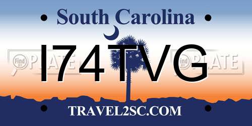 I74TVG South Carolina License Plate