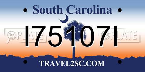 I75107I South Carolina License Plate