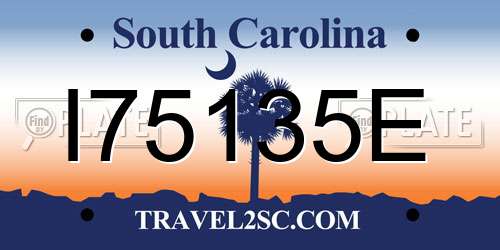 I75135E South Carolina License Plate